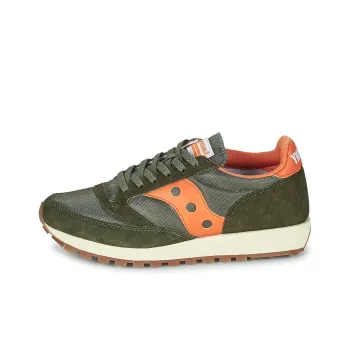 Saucony Jazz 81 Cushioned Slip-Resistant Low-Top Casual Running Shoes Men's Green Orange