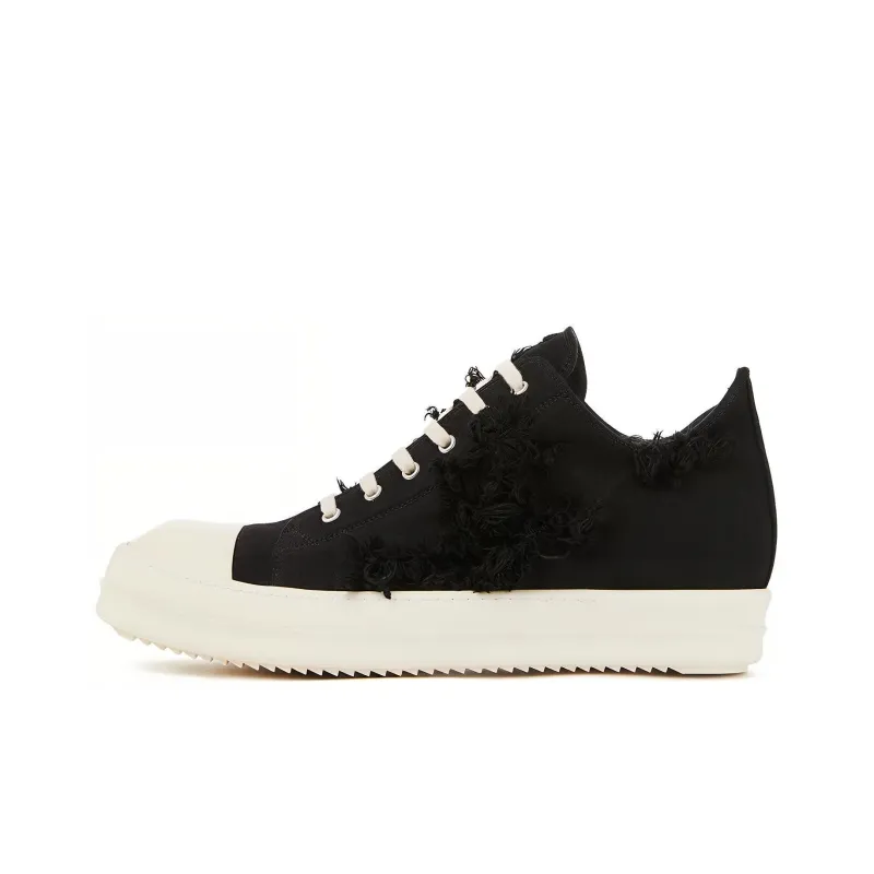 Rick Owens DRKSHDW Fogachine Slashed Stretch Denim Low Black Milk-0
