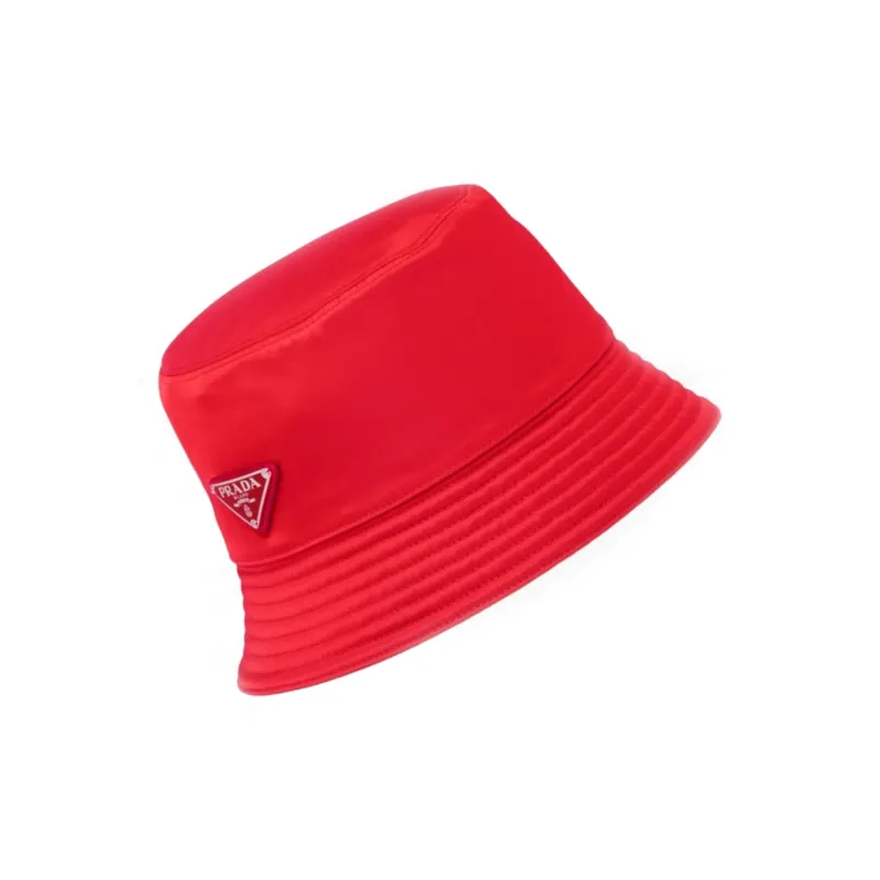 PRADA Cotton Bucket Hats Unisex Red-2