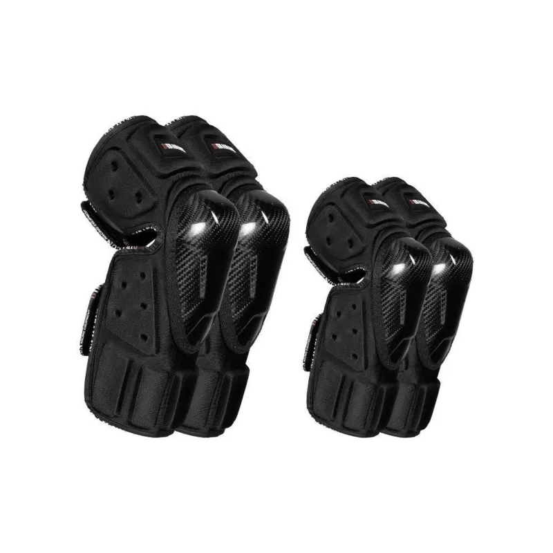 VOERH Motorcycle Protective Gears 3D Mesh Fabric PU Unisex Elbow Protector Knee Protector-9
