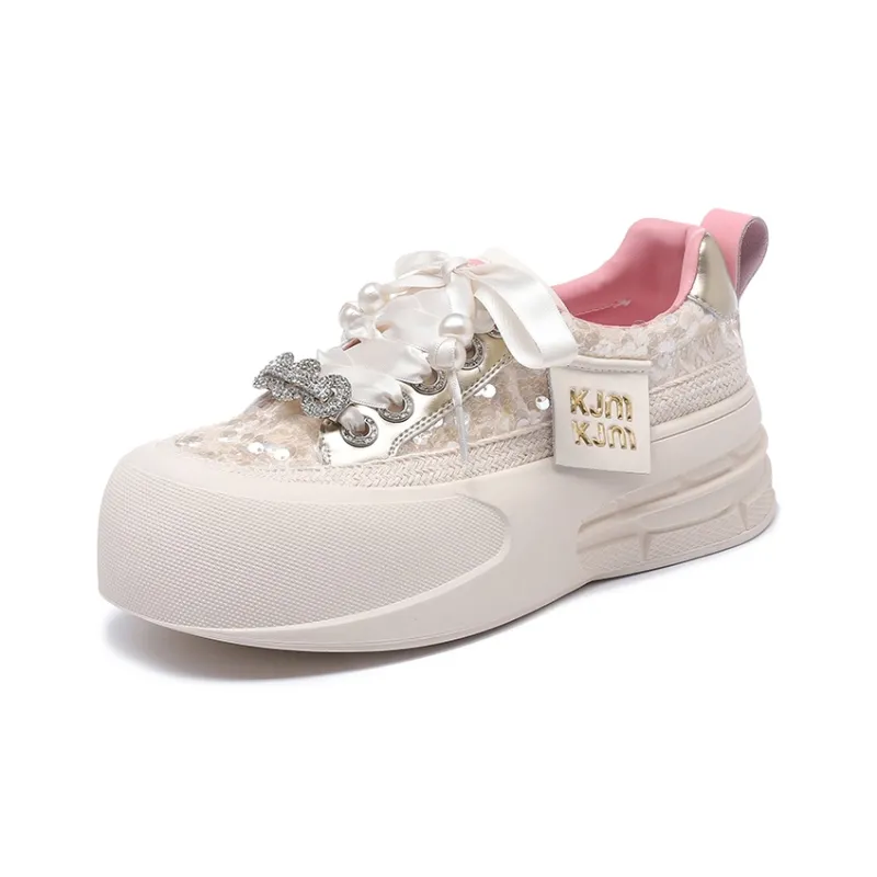 KEJIANNI Anti-Slip Wear-Resistant Low-Top Skateboard Shoes Women's-11