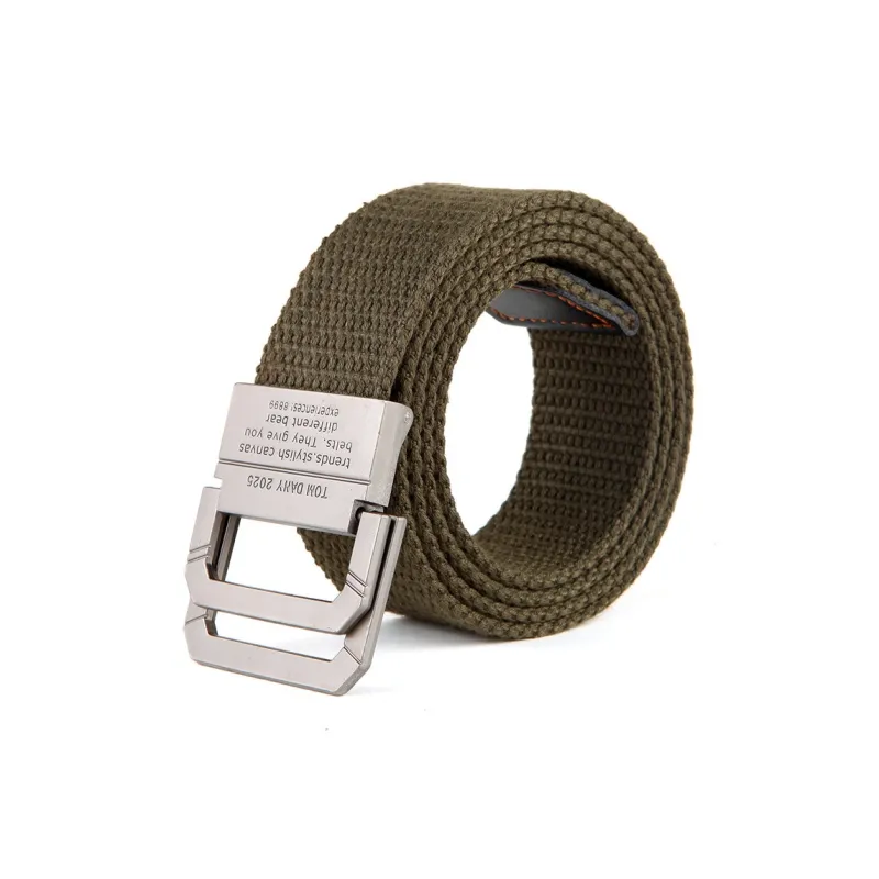 ACUC Double Ring Buckle Korean Style Casual Canvas Belt Unisex 3.5cm-5