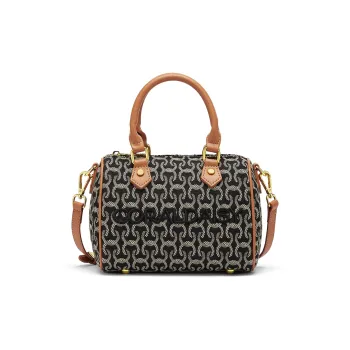 CORALDAISY Fabric Tote Boston Bag, Shoulder Bag, Handbag Women's Black