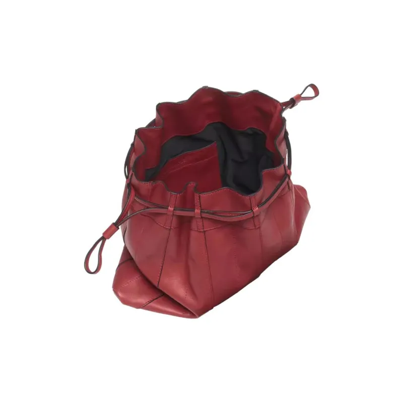 ZARA Cow Leather Bucket Bags Handbags Large Size Women's Strawberry-2