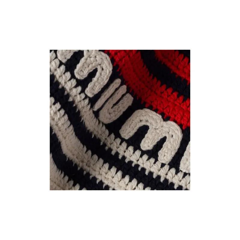 MIU MIU Logo-embroidered Crochet Bucket Hat-2