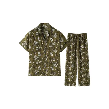 MEITENG Pajama Set Summer Women's Olive Green