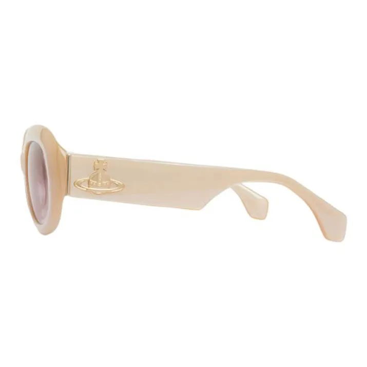 Vivienne Westwood Crystal Oval Sunglasses Women's Beige-2