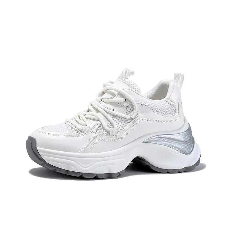BELLALILY Anti-Slip And Wear-Resistant Height Increasing Low-Top Chunky Sneakers Women's-1