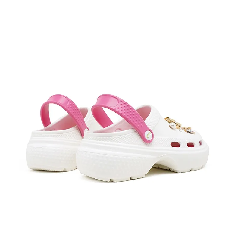 EXULL Q Clogs Women's White Rose-5