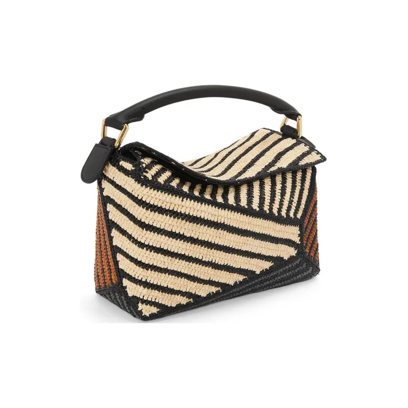LOEWE Cow Leather Shoulder Bag, Crossbody Bag Small Size Women's Natural & Honey Gold-3