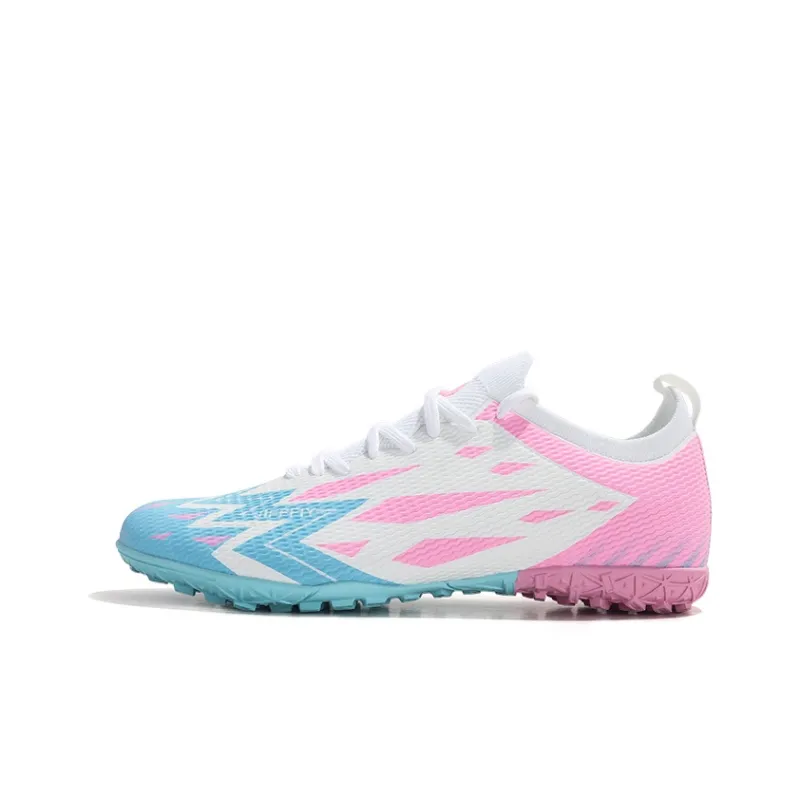 Jifffly Cushioned Anti Slip And Wear Resistant Lightweight Soccer Shoes Unisex White Blue Pink-0