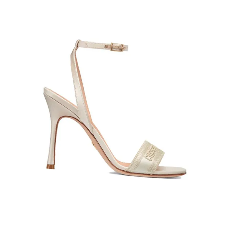 DIOR Dway One Strap Sandals 10cm Women's Gold-1