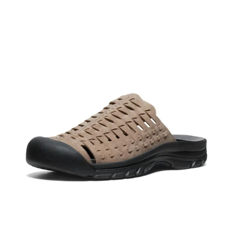 KEEN Abrasion Resistant Slip Resistant Wrap toe Slippers Men's Brown Black-1