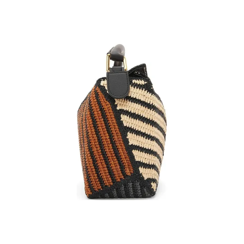 LOEWE Cow Leather Shoulder Bag, Crossbody Bag Small Size Women's Natural & Honey Gold-4