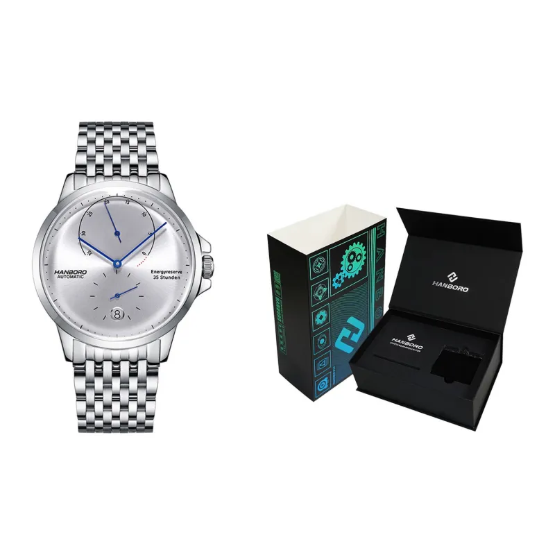 HANBORO Automatic Mechanical Movement Watch Men's Watches Silver Dial HBR902 BBG-1