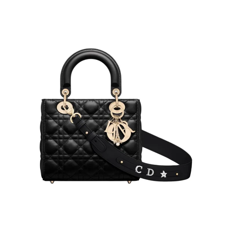 DIOR Lady DiorMy ABCDior Cannage Lambskin Shoulder Bag Crossbody Bag Handbag Small Size Women's Black-0