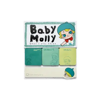 POP MART When I Was Three Years Old Collection BABY Molly Sticky Notes Combination Trend Based Products