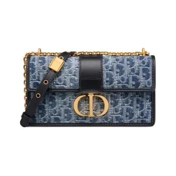 DIOR 30 Montaigne Toile Jacquard Denim Shoulder Bag, Crossbody Bag Women's Blue