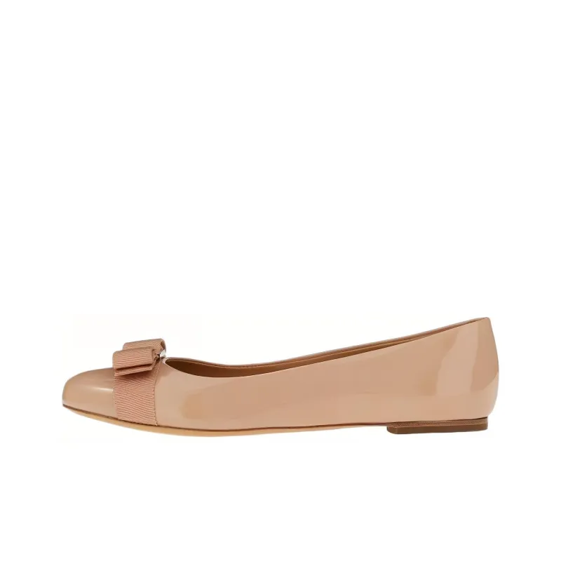 FERRAGAMO Varina Leather Ballerina Shoes-0