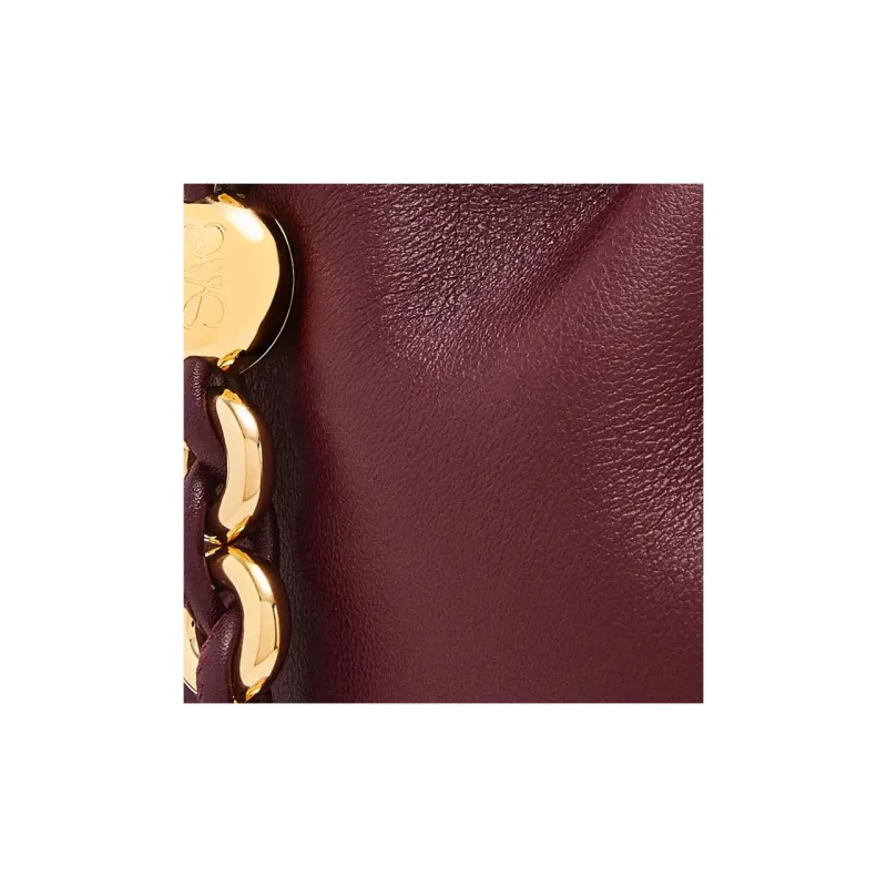 LOEWE Flamenco Sheepskin Bucket Bag Handbag Shoulder Bag Crossbody Bag Women's Deep Burgundy Red-8