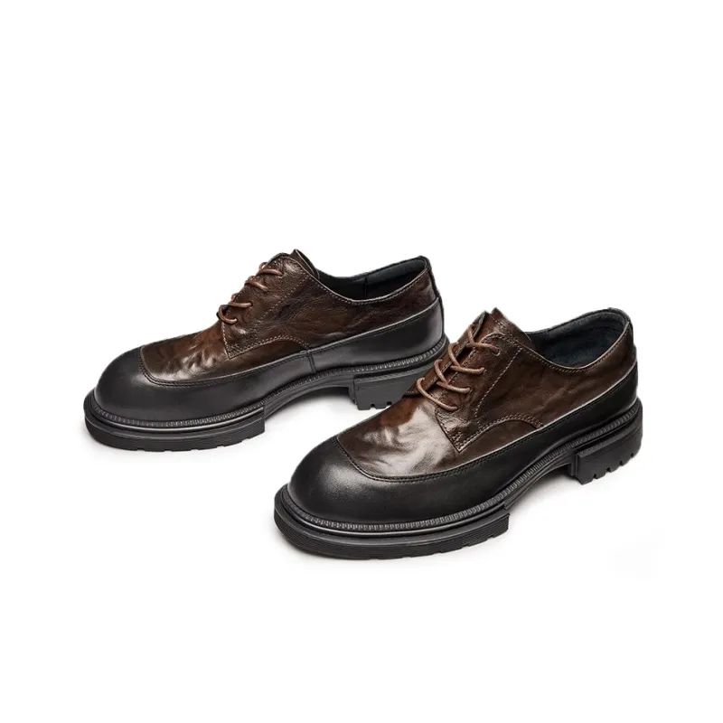 LEYGMENLG Men's Casual Shoes Men Low Top Black/Black & Coffee-6