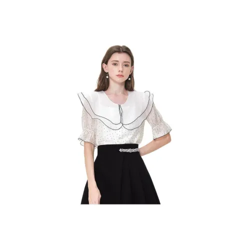 Caroline Chiffon Shirts Women's White