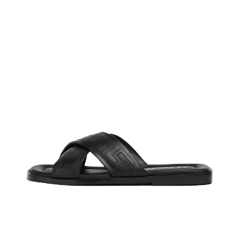 VERSACE Greca-pattern Open-toe Slides-0