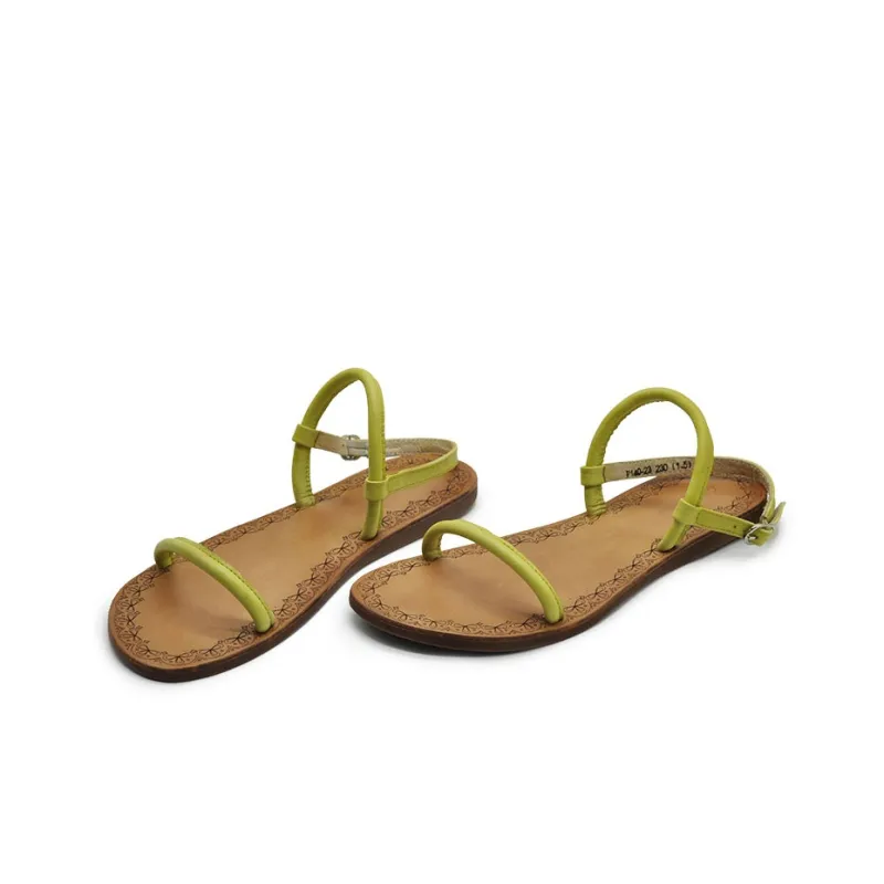 ARTMU Beach Sandals Women's Apricot/Grass Green/Khaki-14