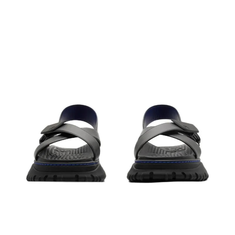 Burberry Crossover-straps Leather Sandals-1