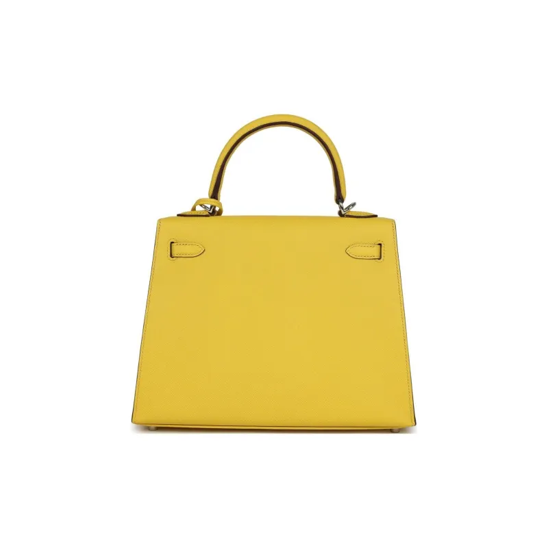 HERMES Kelly Epsom Leather Kelly Bag, One Shoulder Handbag Women's 9O Jaune De Naples Yellow-4