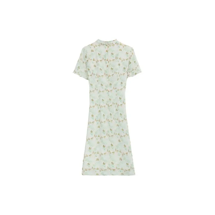 ETSE Short Sleeved Dresses Women's Green-1