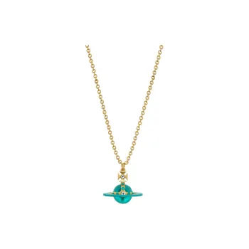 Vivienne Westwood Brass Swarovski Crystal Enamel Cubic Zirconia Necklaces Unisex Gold/Mint