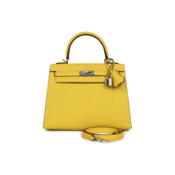 HERMES Kelly Epsom Leather Kelly Bag One Shoulder Handbags Women's 9O Jaune De Naples Naples Yellow