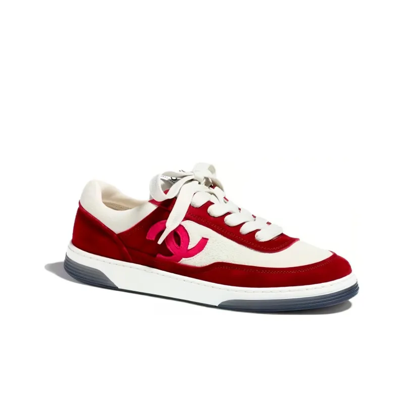 CHANEL 23P Low Top Stylish Skateboarding Shoes Women's Pink White-1