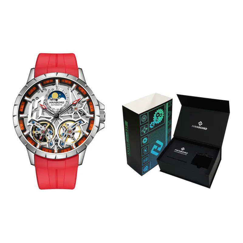 HANBORO Automatic Mechanical Movement Watch Men's Watches Cut Out Dial HBR908 BR-1