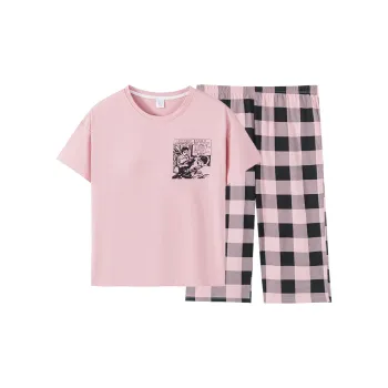 Huggy Kissy Pajama Set Women's Mauve Purple