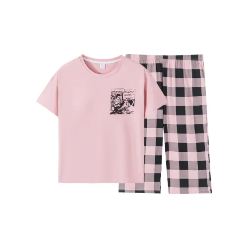 Huggy Kissy Pajama Set Women's Mauve Purple