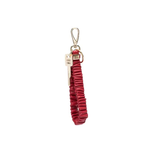 MIU MIU Leather Keychains Women's Red