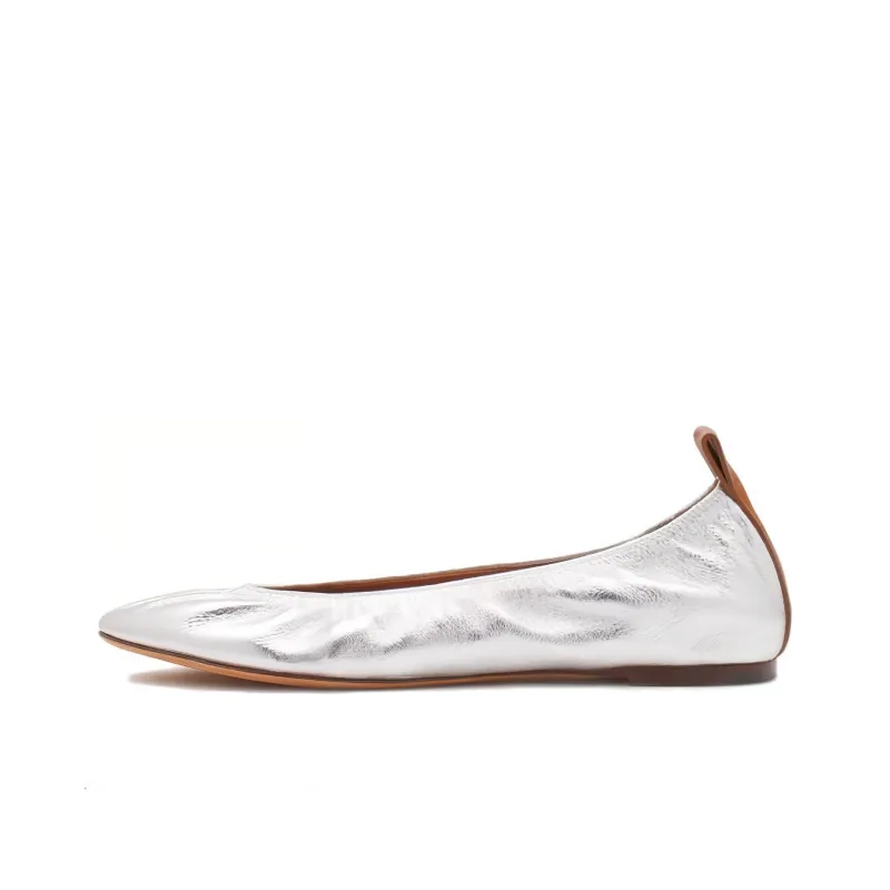 Lanvin Metallic Leather Ballerina Shoes-0
