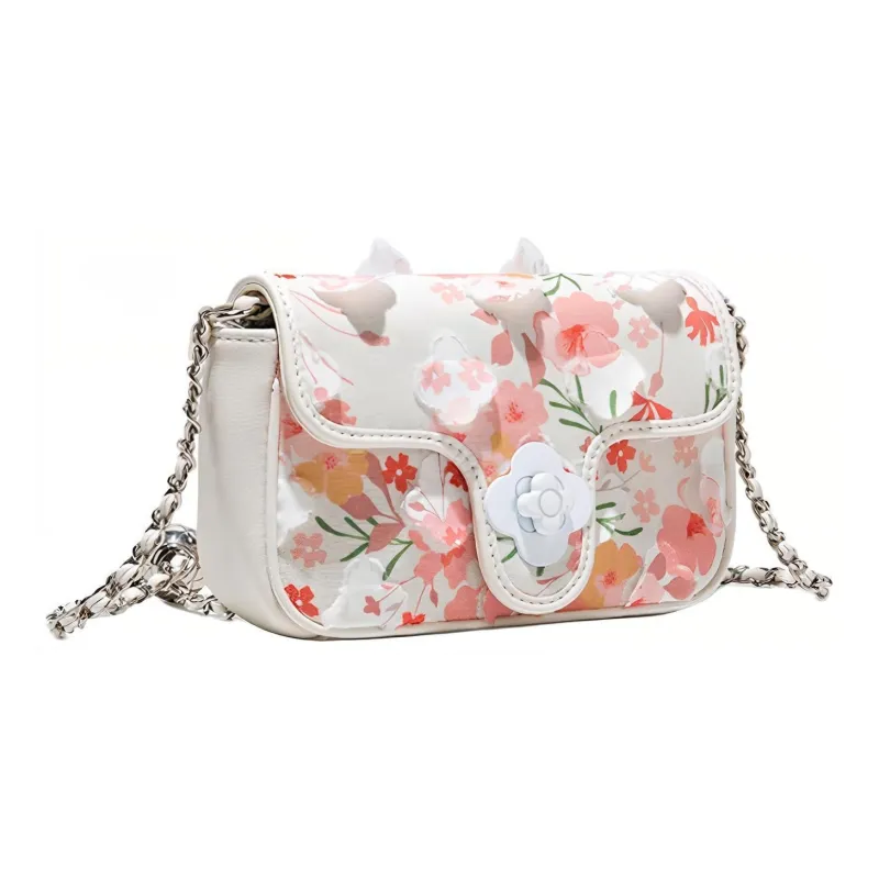 MACKJANICE Polyurethane Synthetic Leather Small Square Bag Shoulder Bag Regular Women's Ice Blossom Pink-2