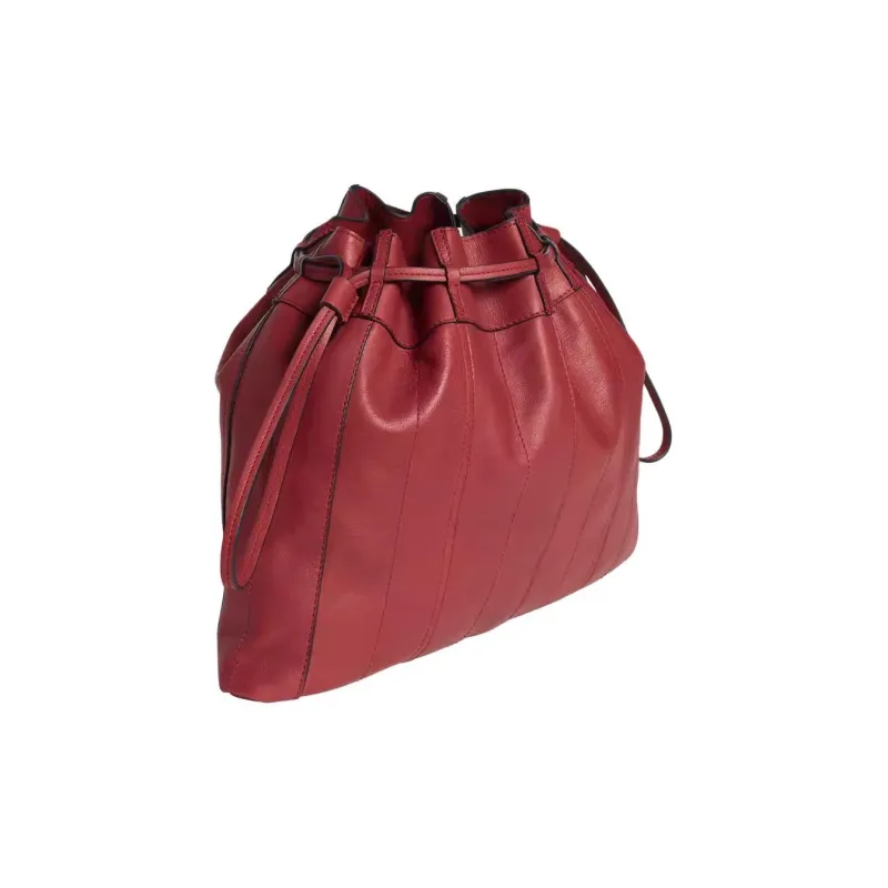 ZARA Cow Leather Bucket Bags Handbags Large Size Women's Strawberry-1