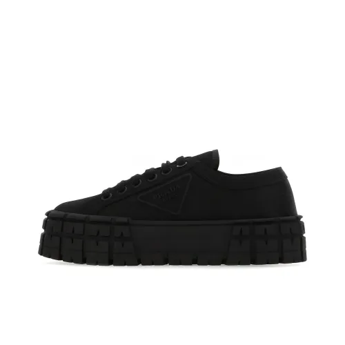 PRADA Women's Gabardine Wheel Platform 'Triple Black'