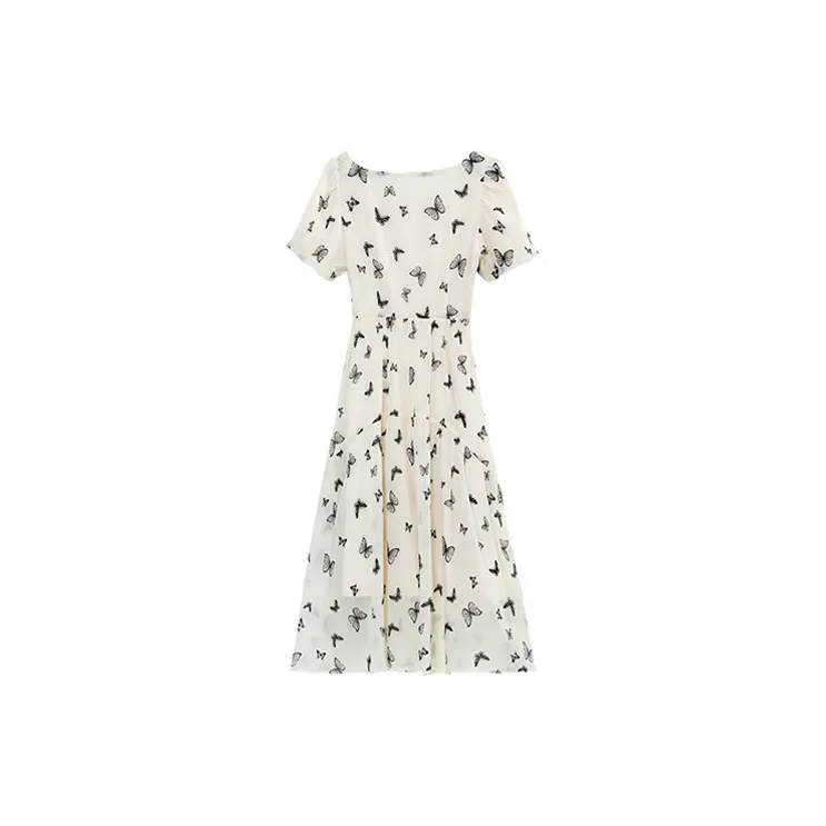 ETSE Short-Sleeved Dresses Women's Butterfly Print Multicolor-1