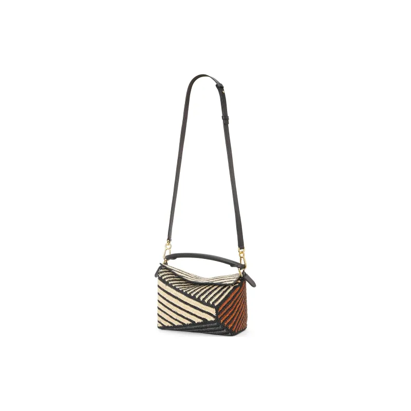 LOEWE Cow Leather Shoulder Bag, Crossbody Bag Small Size Women's Natural & Honey Gold-1