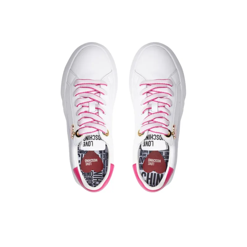LOVE MOSCHINO Logo-charm Leather Chunky Sneakers-3