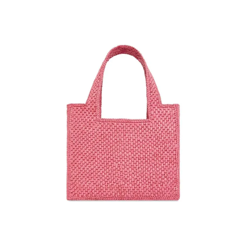LOEWE Font Tote Raffia Tote Bag, Shopping Bag, Shoulder Bag, Crossbody Bag, Handbag Mini Women's Pink-3