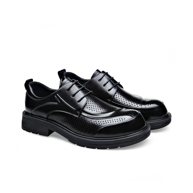 YEDANI Dress Shoes Men Low Top Black/Brown-2