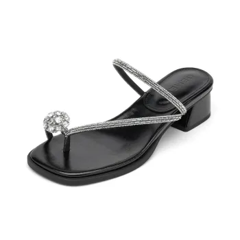 GEMEIQ Slide Slippers Women's Black/Ecru