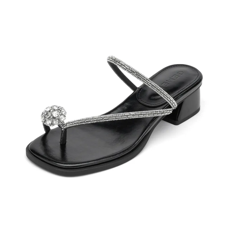 GEMEIQ Slide Slippers Women's Black/Ecru-0