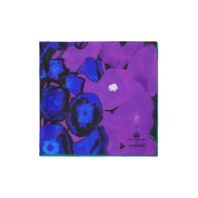 Burberry Silk Silk Scarves Unisex Purple-2